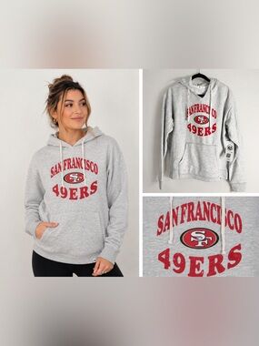 San Francisco 49ers ’47 Brand Hoodie Large Gray Pullover Sweatshirt NFL NWT